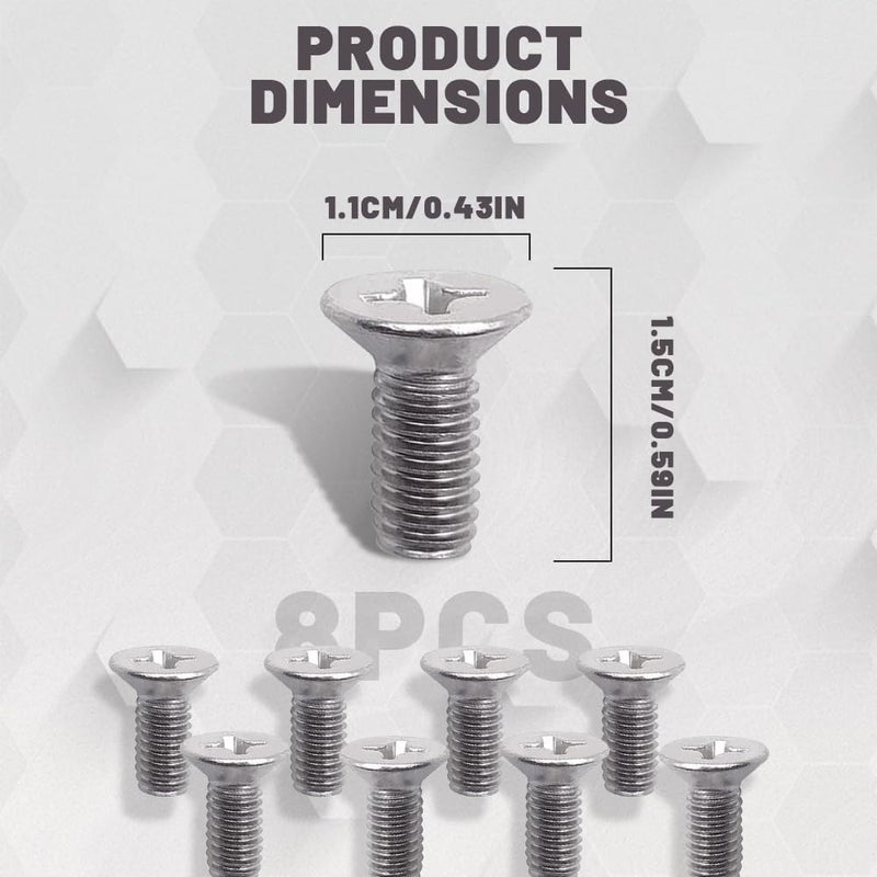 HEVLE 8pcs Stainless Steel Brake Disc Rotor Screws, Car Brake Disc Rotor Screws, 93600-06014-0H Disc Brake Caliper Tool Set for Front and Rear Compatible with Acura, Honda, Kia, Hyundai (8PCS) - Image 2